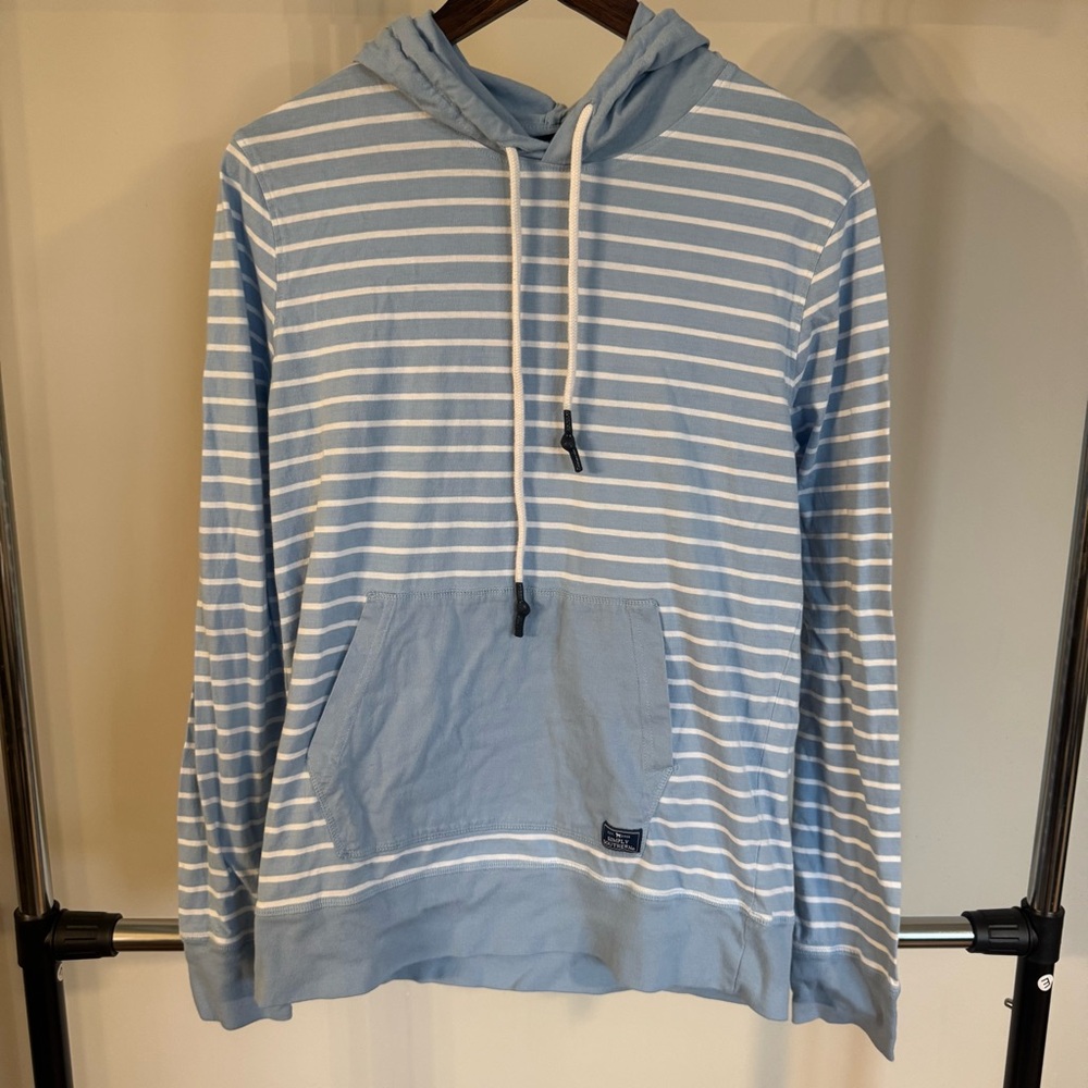 Simply Southern Blue Striped Hoodie for Men